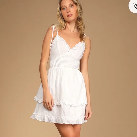 Lulus Dresses & Skirts - NWOT NBW Lulu’s White Tie-strap Mini Dress